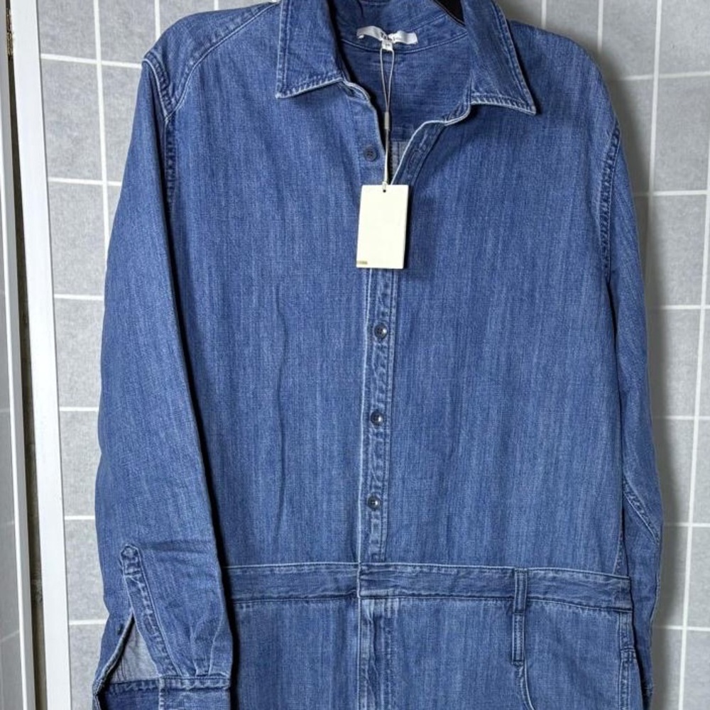 NWT TIBI Paneled Denim Midi Shirt Dress - Picture 5 of 8